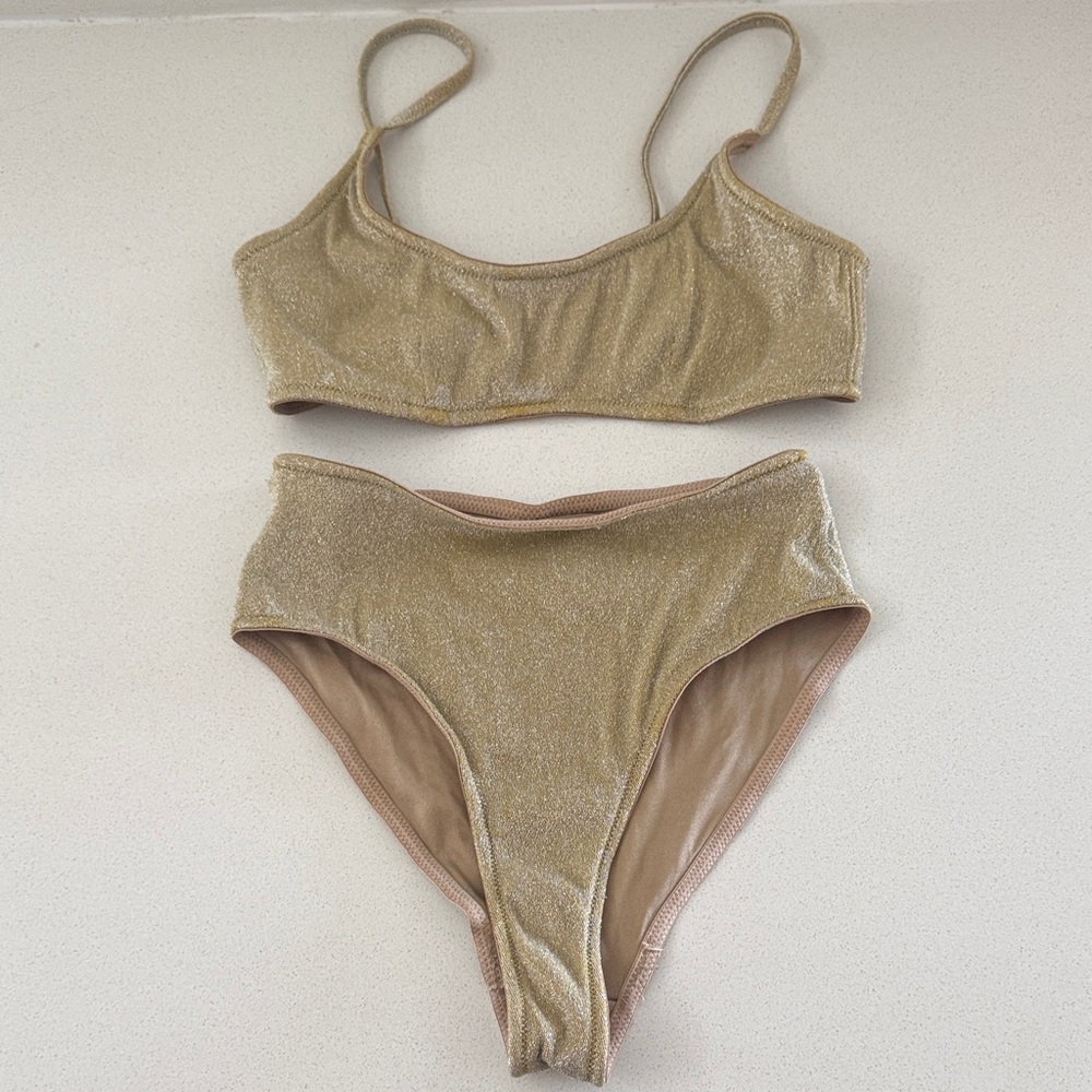 Triangl Swimwear Gold Bikini Set